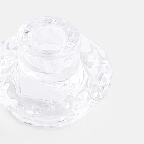 Set van 3 kandelaars van transparant glas met structuur, NEO