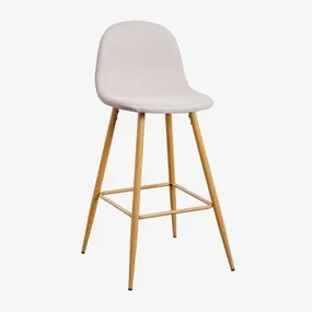 Set Van 4 Glamm Hoge Krukken Beige – Crème & ↑75 Cm & Natuurlijk Hout - Sklum