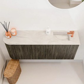 Mondiaz Joya DLux 100cm toiletmeubel ronding links shadow met wastafel faye rechts 1 kraangat ostra