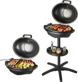 VEVOR elektrische grill 2400W, 2-in-1 staande grill/tafelgrill, feestgrill met instelbare temperatuur van 50°C tot 350°C en antiaanbaklaag van keramiek voor barbecues en tuinfeesten