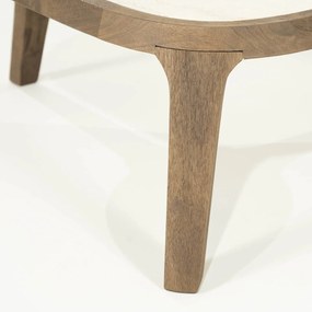 Eleonora Fred Salontafel Hout Met Marmer 75x64 Cm - 75 X 64cm.