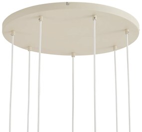 Art Deco hanglamp beige met wit glas 7-lichts - Sandra