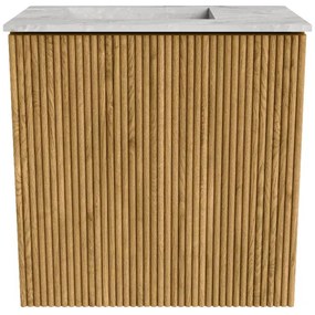 Mondiaz Joya DLux 40cm toiletmeubel oak met wastafel faye links 1 kraangat glace