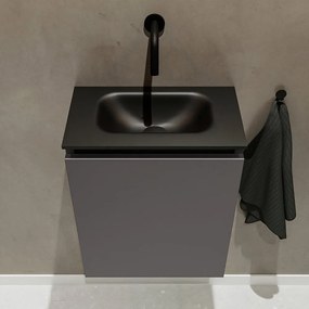 Mondiaz Ture 40cm toiletmeubel dark grey met wastafel urban midden geen kraangat