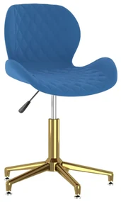 vidaXL Eetkamerstoelen draaibaar 4 st fluweel blauw