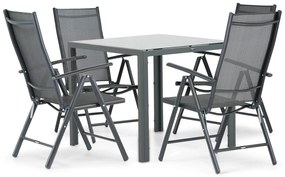 Tuinset 4 personen 85 cm Aluminium/textileen Grijs Domani Furniture Carino/Venustas