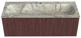 Mondiaz Kurve-dlux 120cm badmeubel ruby met 1 lade en wastafel big large midden 1 kraangat glace