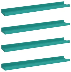 vidaXL Wandschappen 4 st 60x9x3 cm blauw