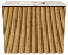 Mondiaz Joya DLux 50cm toiletmeubel oak met wastafel faye links zonder kraangat frappe