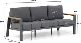 Stoel en Bank Loungeset 5 personen Aluminium/polywood Grijs  Domani Furniture Roseto
