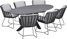 Garden Impressions Fabrice tuinset 7-delig - Scot tuintafel Napoli grey 230x115 cm