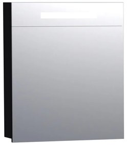 Saniclass 2.0 Spiegelkast - 60x70x15cm - verlichting geintegreerd - 1 linksdraaiende spiegeldeur - MDF - mat zwart 7320