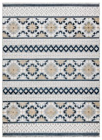 Tapijt Structural BOTANIC 65252 Boho, plat geweven op het balkon, terras - grijs