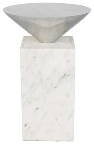 Zuiver Pride Design Tafeltje Marmer En Zilver - 30 X 30cm.