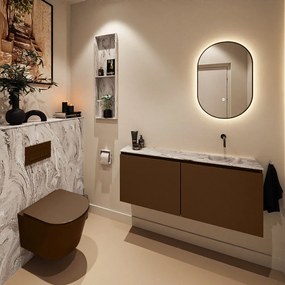 Mondiaz Ture DLux toiletmeubel 120cm rust met wastafel glace rechts zonder kraangat