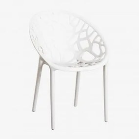 Set Van 4 Stapelbare Eetkamerstoelen In Polypropyleen Ores Gardenia Wit - Sklum