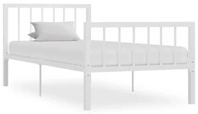 vidaXL Bedframe metaal wit 100x200 cm