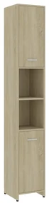 vidaXL Badkamerkast 30x30x183,5 cm spaanplaat sonoma eikenkleurig