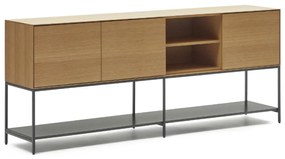 Kave Home Vedrana Groot Design Dressoir Op Hoge Poten Eiken - 195x40x80cm.