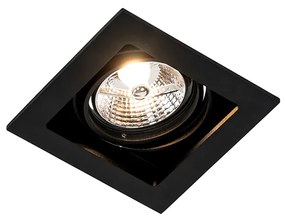 Set van 6 Vierkante inbouwspot zwart verstelbaar - Artemis 70 GU10 Binnenverlichting Lamp