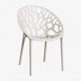 Set Van 4 Stapelbare Tuinstoelen In Polypropyleen Ores Tapioca Beige - Sklum