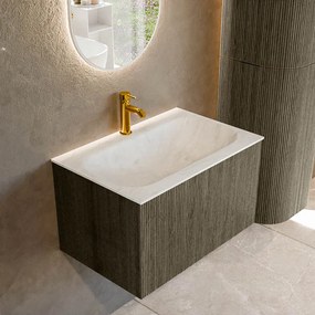 Mondiaz Kurve-dlux 70cm badmeubel shadow met 1 lade en wastafel big small midden 1 kraangat opalo