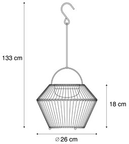 Buitenlamp Bohemian tafellamp grijs incl. LED 3-staps dimbaar IP54 solar oplaadbaar - DucoBohemian IP54 Bohemian Buitenverlichting rond