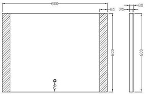 Mueller Sunbeam dimbare LED spiegel 80x60cm met spiegelverwarming