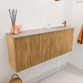 Mondiaz Joya DLux 100cm toiletmeubel oak met wastafel faye rechts 1 kraangat opalo