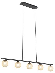 Eettafel / Eetkamer Moderne hanglamp zwart met goud 100 cm 5-lichts - Athens Wire Landelijk G9 Binnenverlichting Lamp
