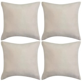 vidaXL Kussenhoezen 4 stuks beige imitatie suède 80x80 cm polyester