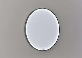 Thebalux M04 ronde spiegel 100cm met verlichting en verwarming gun metal