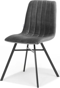 Eetkamerstoel - Dex - stof Velours grijs
