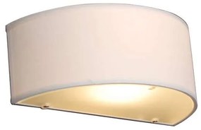 Stoffen Landelijke wandlamp half rond creme - Drum Modern E27 Binnenverlichting Lamp