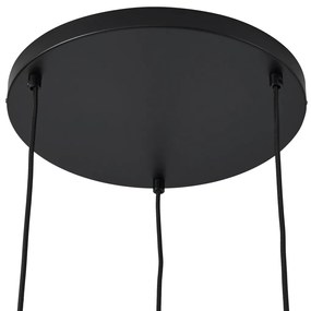 Retro hanglamp zwart met oranje 3-lichts - Felt