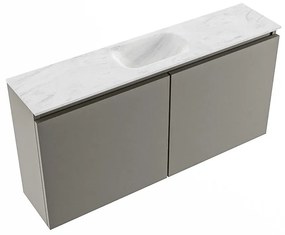 Mondiaz Ture DLux toiletmeubel 100cm smoke met wastafel opalo midden met kraangat