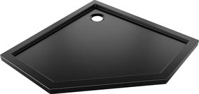 Mexen Flow piëcihoekige douchebak slim 90 x 90 cm, zwarte mat - 46P709090