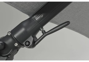 Garden Impressions Hawaii Big Pole zweefparasol 350x350 cm - donker grijs frame - licht grijs doek