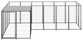 vidaXL Hondenkennel 4,84 m² staal zwart