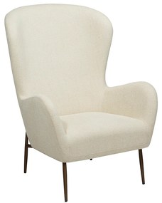 Dan-Form Glam Fauteuil Wit Boucle Met Hoge Rugleuning