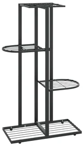 vidaXL Bloemenstandaard met 4 lagen 43x22x76 cm metaal zwart
