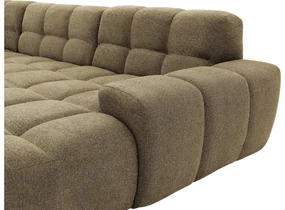 Goossens Excellent Bank Kubus - 30 X 30 Cm Stiksel groen, stof, 1,5-zits, modern design met chaise longue rechts