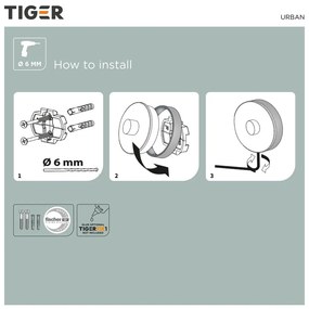 Tiger Urban 2-armig handdoekrek 45cm zwart