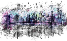 Ilustratie Modern Art NEW YORK CITY Skyline Splashes, Melanie Viola