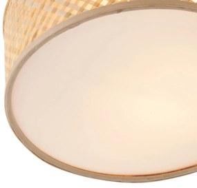 Oosterse plafondlamp bamboe naturel 30cm - TremmoOosters E27 Scandinavisch Bohemian rond Binnenverlichting Lamp