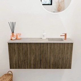 Mondiaz Joya DLux 90cm toiletmeubel dusk met wastafel faye rechts 1 kraangat glace
