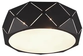 Design plafonnière zwart 40 cm - Kris Design E27 rond Binnenverlichting Lamp