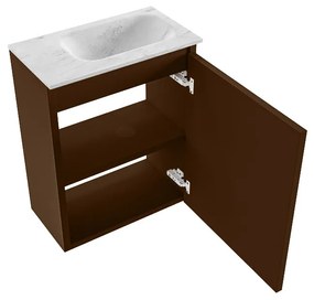 Mondiaz Ture DLux toiletmeubel 40cm rust met wastafel opalo rechts zonder kraangat