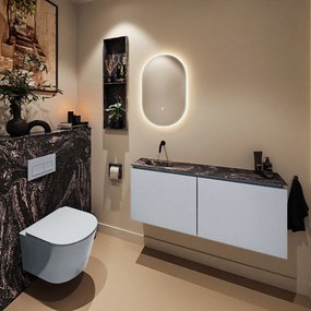 Mondiaz Ture DLux toiletmeubel 120cm clay met wastafel lava links zonder kraangat