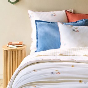 Dekbedovertrek in geborduurd vintage katoen, SOMERO